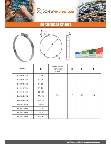 1 x Hose clamp offset head non-perforated band...