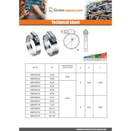 1 x Hose clamp perforated band 13 Diameter 188 to 202 Stainless Steel W4