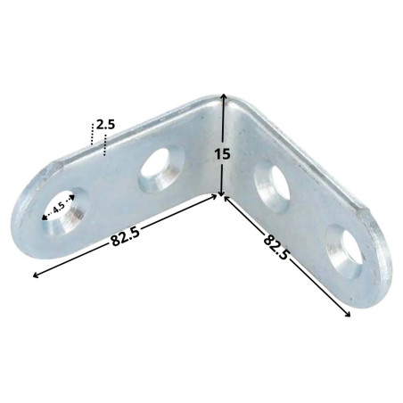 1 x Bracket 82.5X82.5X15 4 Hole Diameter 4.5 Zinc Plated