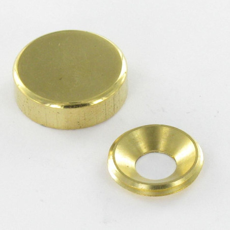 1 x Cylindrical rosette or screw cover (1 rosette and 1 screw recess) Brass Diameter 15 Linch Pin Screw M5