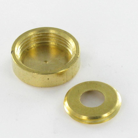 1 x Cylindrical rosette or screw cover (1 rosette and 1 screw recess) Brass Diameter 18 Linch Pin Screw M5