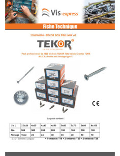 TEKOR PACK PRO 1800 Screw Countersunk Head With Serration... 2