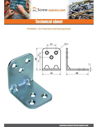 1 x Mounting bracket reinforced pressed...