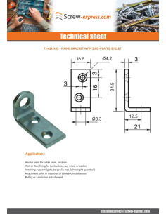 Mounting bracket with eyelet 34.5X21X16.5 Zinc Plated 2