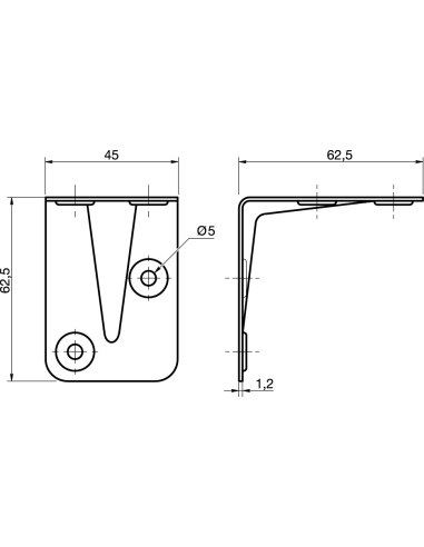 1 x Mounting bracket reinforced pressed...