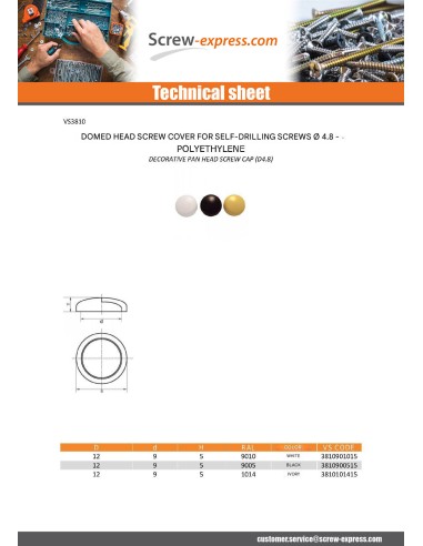 1 x Cover Cap Cylindrical Button Head Screw...