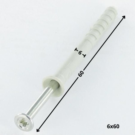 1 x Plug Countersunk Head Hammer Plug Zinc Plated 6X60