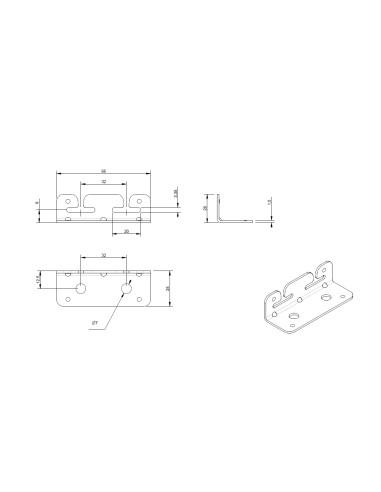 1 x Fixing bracket to Hook 660X200 Zinc Plated