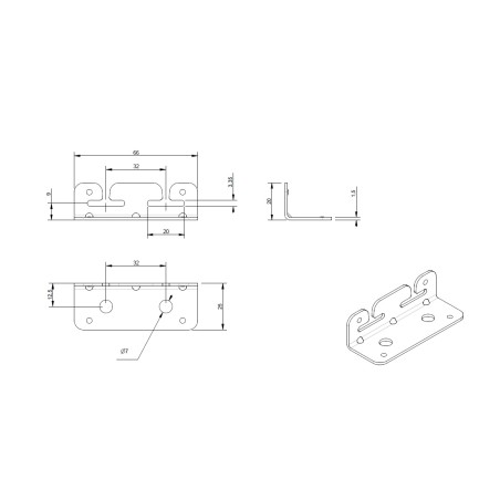 1 x Fixing bracket to Hook 660X200 Zinc Plated