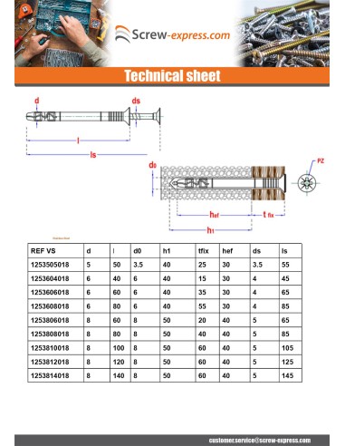 10 x Plug Countersunk Head Hammer Plug...