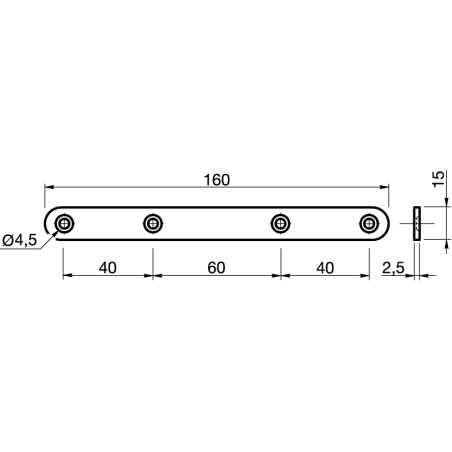 1 x Lug ASSEMBLY Flat 15X160 Zinc Plated