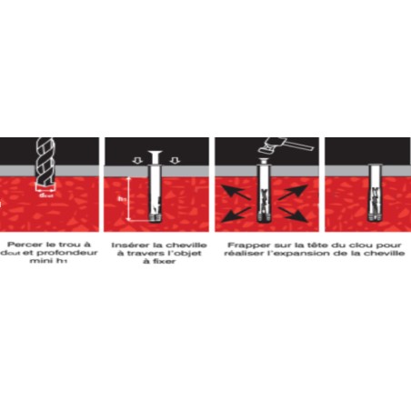 1 x Plug Countersunk Head Hammer Plug 8X160