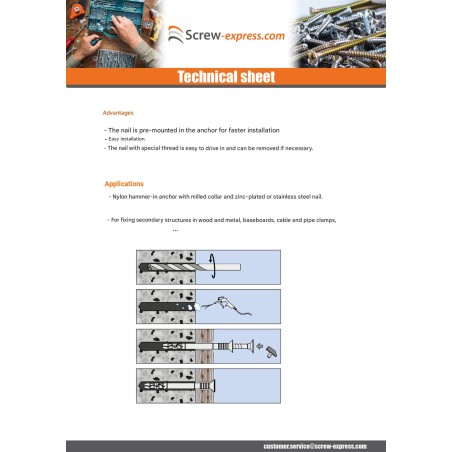 1 x Plug Countersunk Head Hammer Plug Zinc Plated 8X160