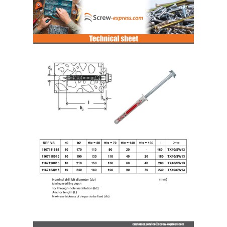 1 x Plug DUOXPANF Hexagonal Head 8X100 Fischer FUS Zinc Plated
