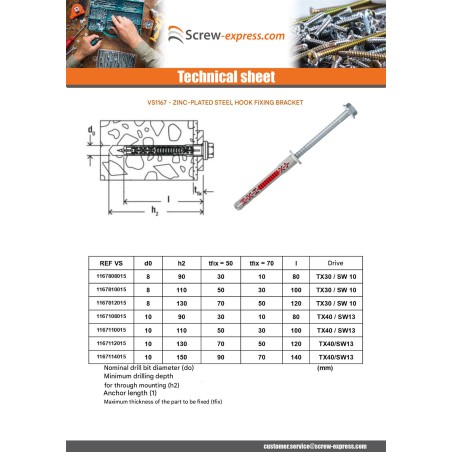 1 x Plug DUOXPANF Hexagonal Head 10X80 Fischer FUS Zinc Plated