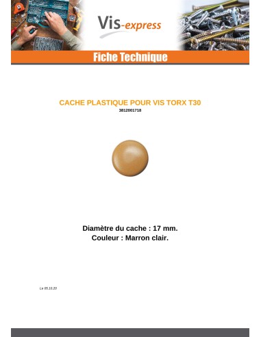 1 x Cover Cap Torx T30 Head Diameter: 17 Nylon...