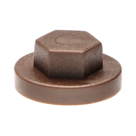 1 x Plastic cap Screw Diameter 6.3 Flat 10 Ral8014/Sepia Brown