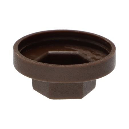 1 x Plastic cap Screw Diameter 6.3 Flat 10 Ral8014/Sepia Brown