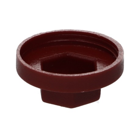1 x Plastic cap Screw Diameter 6.3 Flat 10 Ral8012/Red Brown