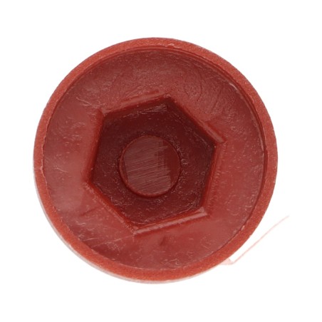 1 x Plastic cap Screw Diameter 6.3 Flat 10 Ral8012/Red Brown