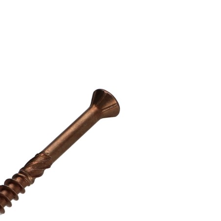 1 x Decking Screw TEKOR Pan Countersunk Head T25 5X80 cut Type 17 Drilling Point Stainless Steel A4 Brown