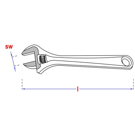 1 x Adjustable spanner with graduated scale 300MM
