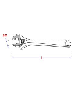 Adjustable spanner with graduated scale 250MM 2