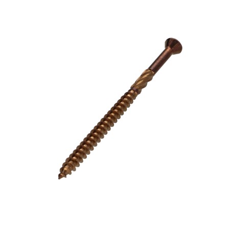 1 x Decking Screw TEKOR Countersunk Head With Serration T25 cut Type 17 Drilling Point 5X80 Stainless Steel A2 Brown