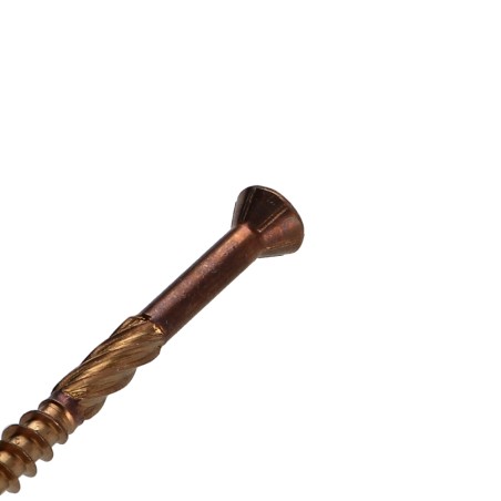 1 x Decking Screw TEKOR Countersunk Head With Serration T25 cut Type 17 Drilling Point 5X80 Stainless Steel A2 Brown