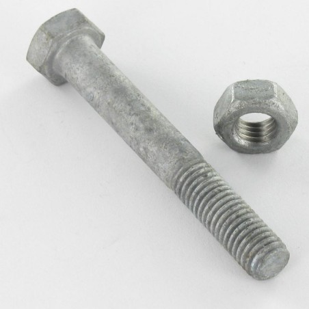 1 x Bolt With Nut Hexagonal Head M8X90 Class 8.8 Hot Dip Galvanized