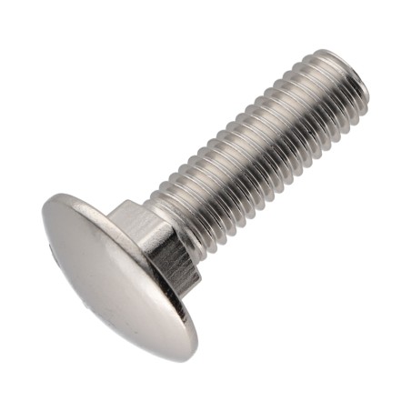 1 x Carriage Bolt Stainless Steel A2 M5X25 Full Thread