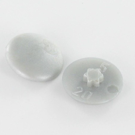 1 x Cover Cap Countersunk Head Torx T20 Head Diameter: 12 Polyethylene Ral9006/White Aluminium