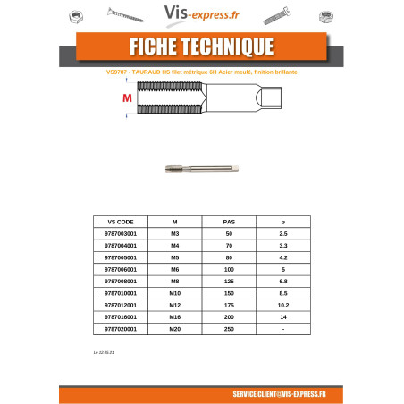 1 x HSS tap M8 Pitch 125