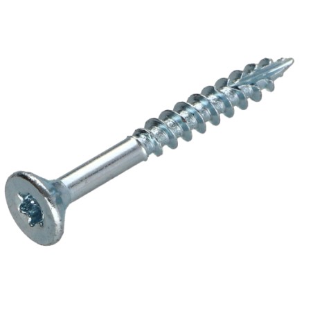 1 x Chipboard Screw Tekor Countersunk Head With Serration 5X45 Thread Length: 27 T25 Zinc Plated cut Type 17 Drilling