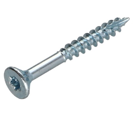 1 x Chipboard Screw Tekor Countersunk Head With Serration 4.5X50 Thread Length: 30 T25 Zinc Plated cut Type 17 Drilling