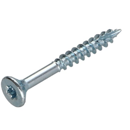 1 x Chipboard Screw Tekor Countersunk Head With Serration 4X50 Thread Length: 30 T20 Zinc Plated cut Type 17 Drilling