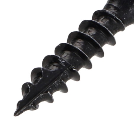 1 x Chipboard Screw Tekor Countersunk Head With Serration 4X20 T20 Black Zinc Plated Full Thread cut Type 17 Drilling