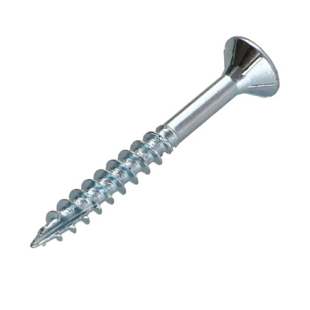 1 x Chipboard Screw Tekor Countersunk Head With Serration 4X40 Thread Length: 24 T20 Zinc Plated cut Type 17 Drilling