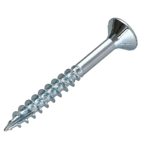 1 x Chipboard Screw Tekor Countersunk Head With Serration 4X45 Thread Length: 27 T20 Zinc Plated cut Type 17 Drilling