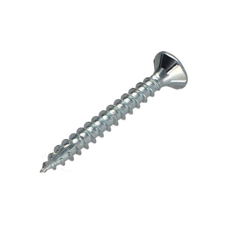 1 x Chipboard Screw Tekor Countersunk Head With Serration 3X40 T10 Zinc Plated Full Thread cut Type 17 Drilling Point
