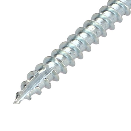 1 x Chipboard Screw Tekor Countersunk Head With Serration 5X40 T25 Zinc Plated Full Thread cut Type 17 Drilling Point
