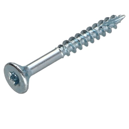 1 x Chipboard Screw Tekor Countersunk Head With Serration 4.5X35 Thread Length: 25 T25 Zinc Plated