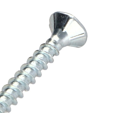 1 x Chipboard Screw Tekor Countersunk Head With Serration 6X50 T30 Zinc Plated Full Thread cut Type 17 Drilling Point