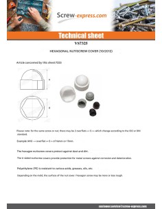 Cover Cap Hexagonal Head M45 Black Polyethylene Across... 2
