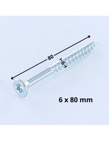 1 x Chipboard Screw Countersunk Head T25 6X80...