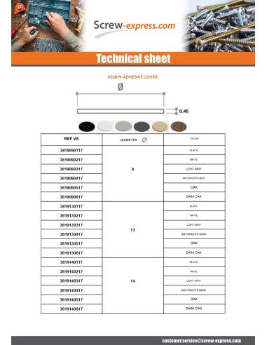 1 x Cover Cap Adhesive Diameter 13 Black