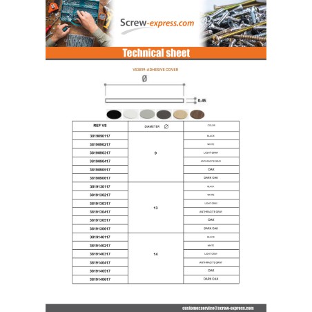 1 x Cover Cap Adhesive Diameter 13 Black