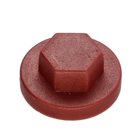 1 x Plastic cap Screw Diameter 6.3 Flatbed 10 Ral8012/Red Brown