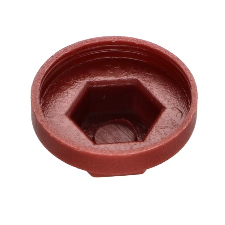 1 x Plastic cap Screw Diameter 6.3 Flatbed 10 Ral8012/Red Brown