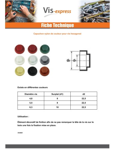 1 x CAP Polyethylene Screw Diameter 6.3 Flatbed...